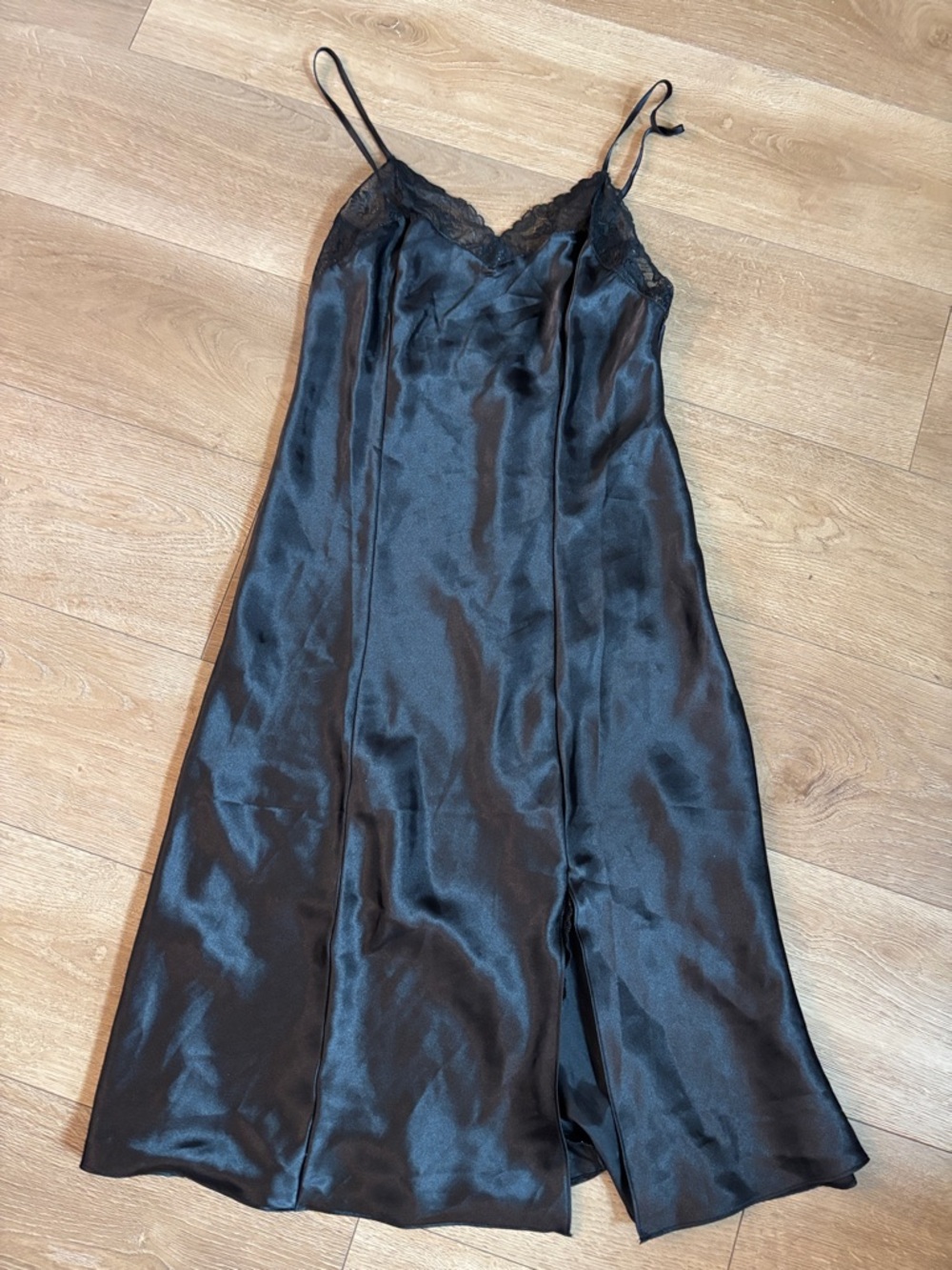 Apt. 9 Black Satin Lace-Trim Slip